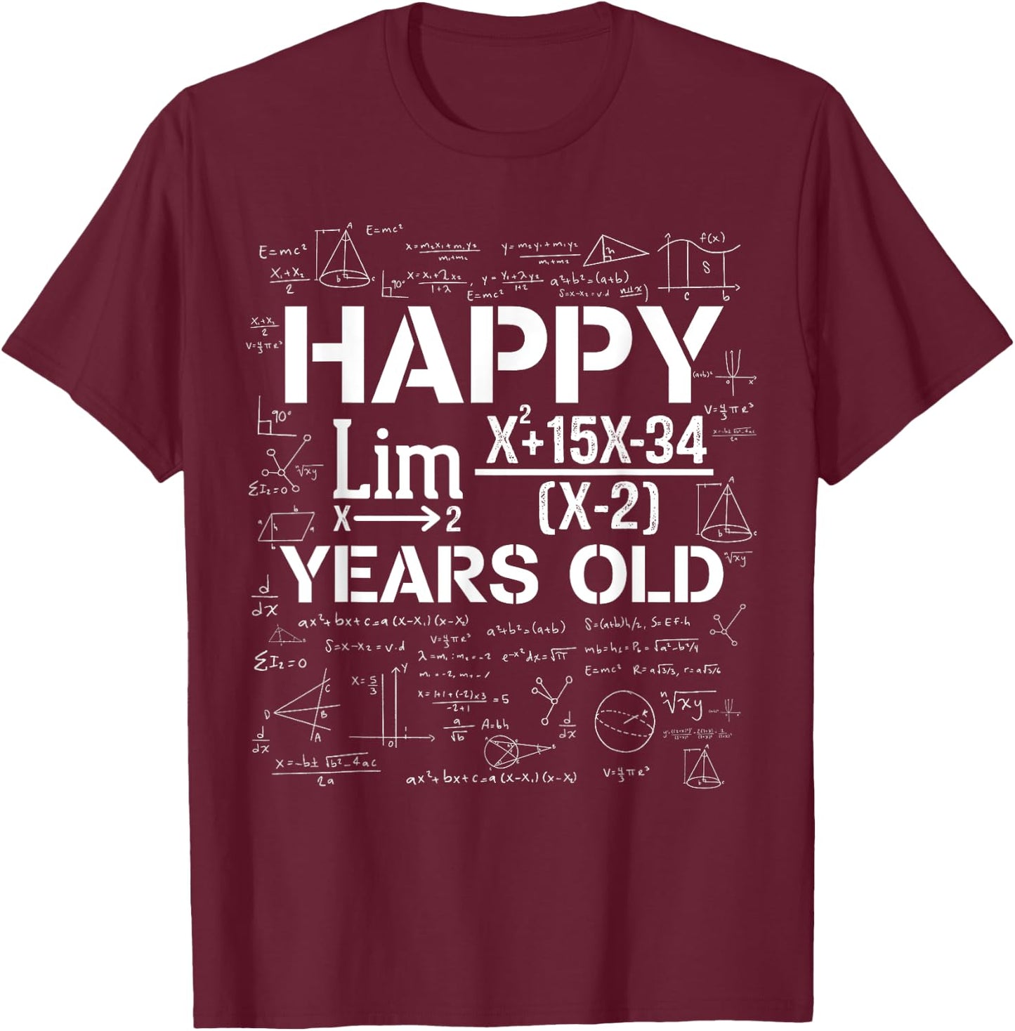 Happy 19 Years Old For Engineers Mathematicians Nerds Geeks T-Shirt - T-Shirt | Maroon