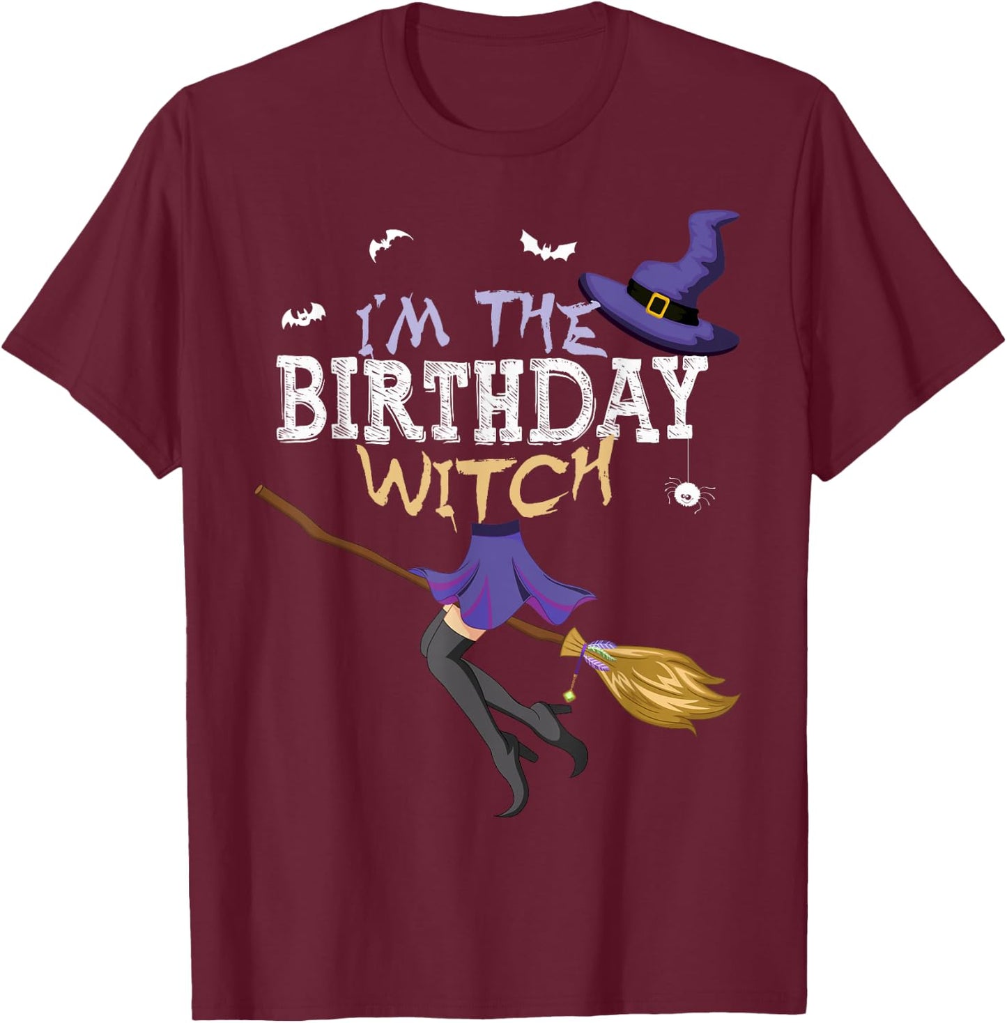 Funny Halloween I'm the Birthday Witch Matching Group T-Shirt - T-Shirt | Maroon
