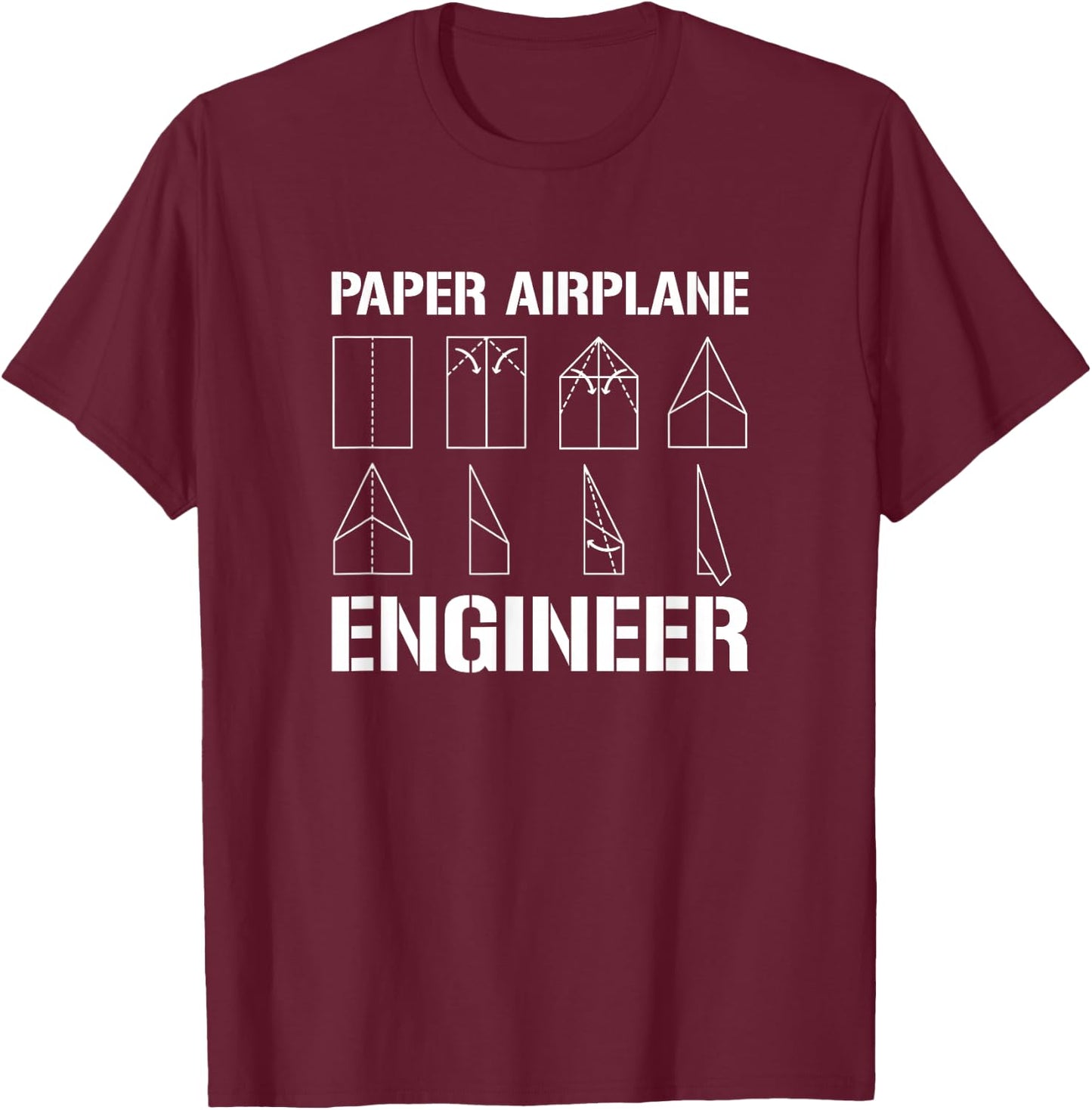 Paper Airplane Engineer, Paper Plane Lover T-Shirt - T-Shirt | Maroon