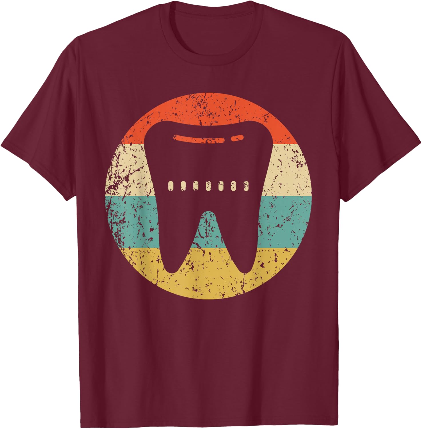 Vintage Retro Style Dentist Orthodontist Retro Tooth T-Shirt - T-Shirt | Maroon