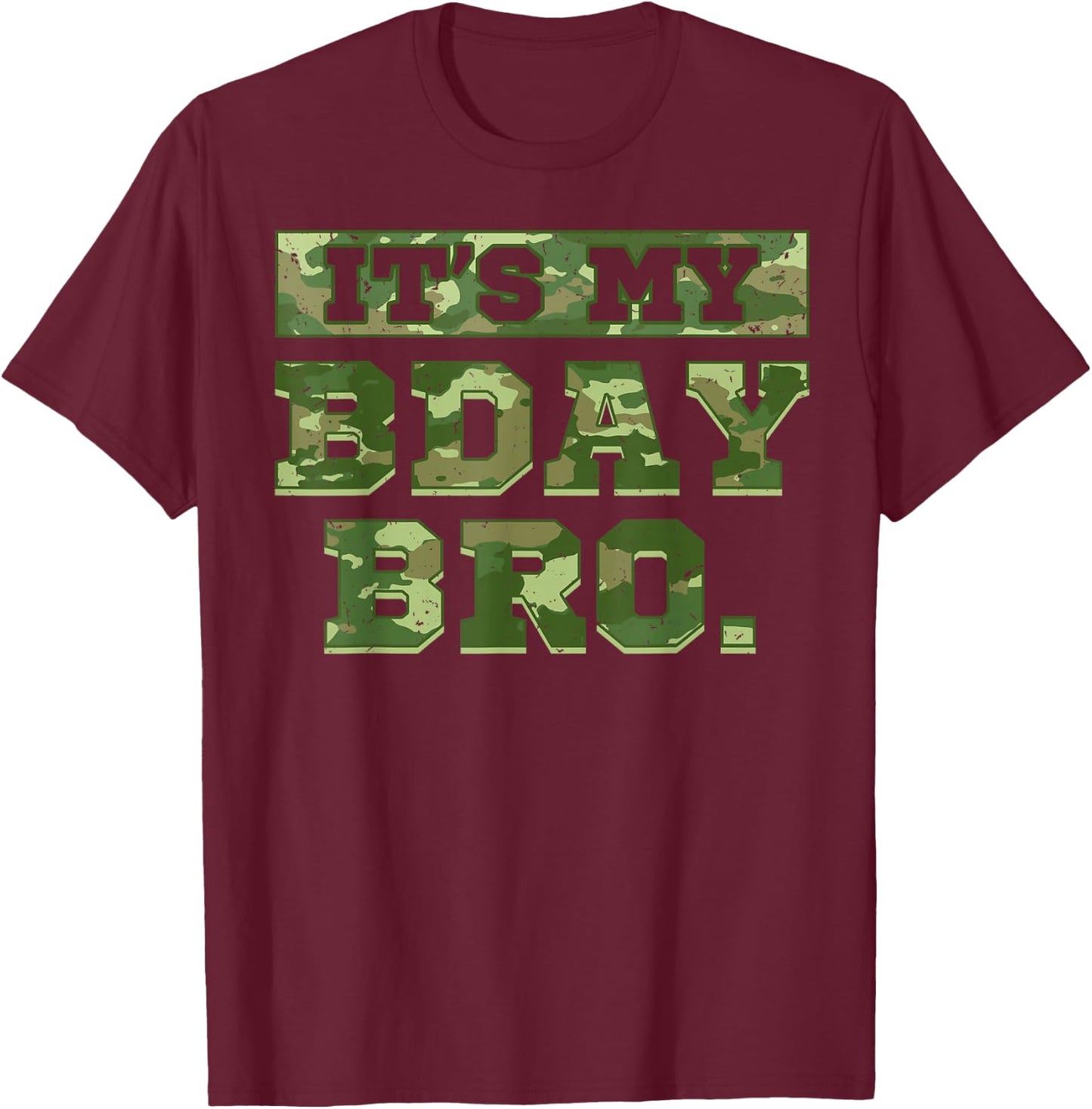 Camouflage Army Birthday Boy Military Bday Camo Celebration Small T-Shirt - T-Shirt | Maroon