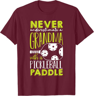 Funny Pickleball Grandma Shirt Grandmother Pickleball T-Shirt - T-Shirt | Maroon
