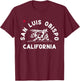 San Luis Obispo California Beach Flag Bear Surf CA Vintage Women T-Shirt - T-Shirt | Maroon
