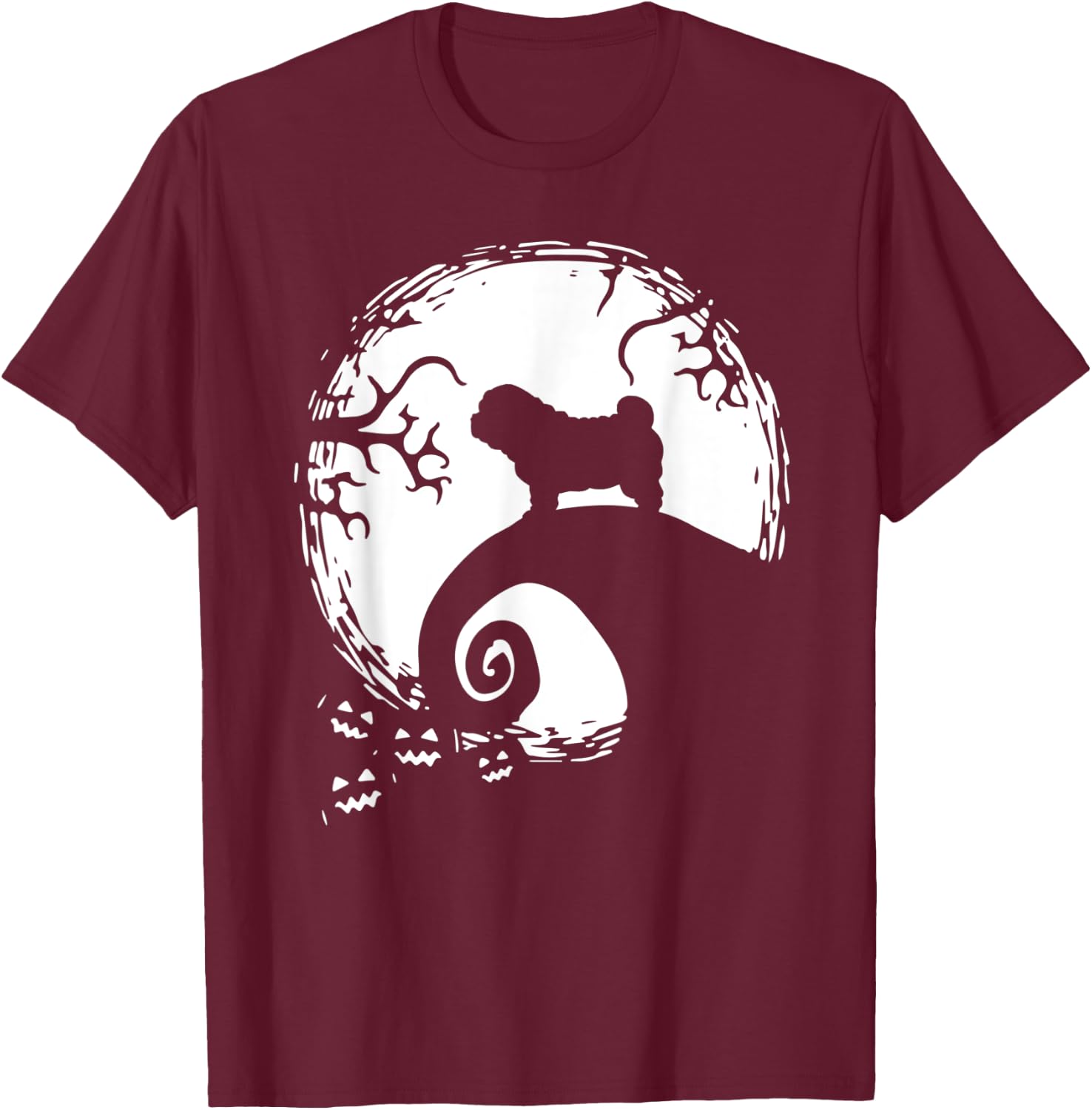 Shar Pei Moon Halloween T-Shirt - T-Shirt | Maroon