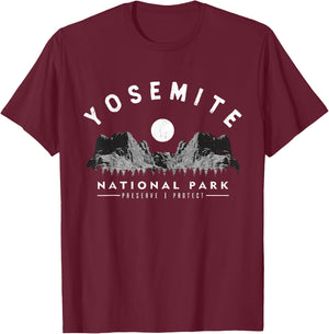 Yosemite National Park Hiking Enthusiasts T-Shirt - T-Shirt | Maroon