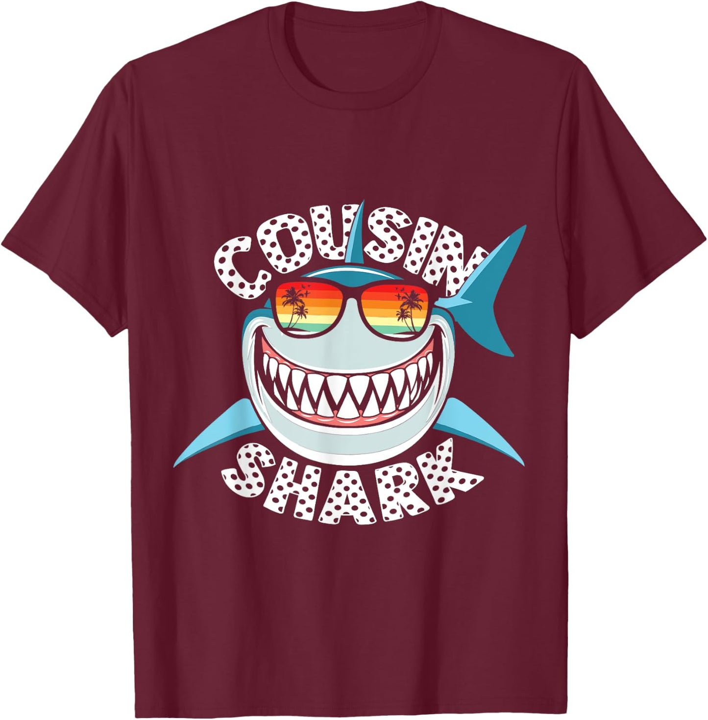 Cousin Shark Sea Animal Underwater Shark Lover T-Shirt - T-Shirt | Maroon