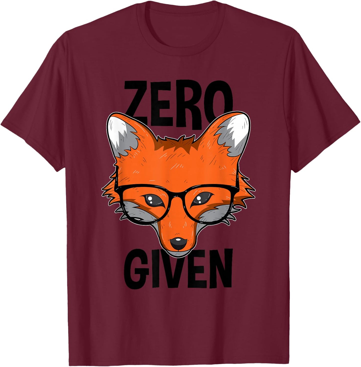 Zero Fox Given Funny Idgaf Foxes Pun Gift Women T-Shirt - T-Shirt | Maroon