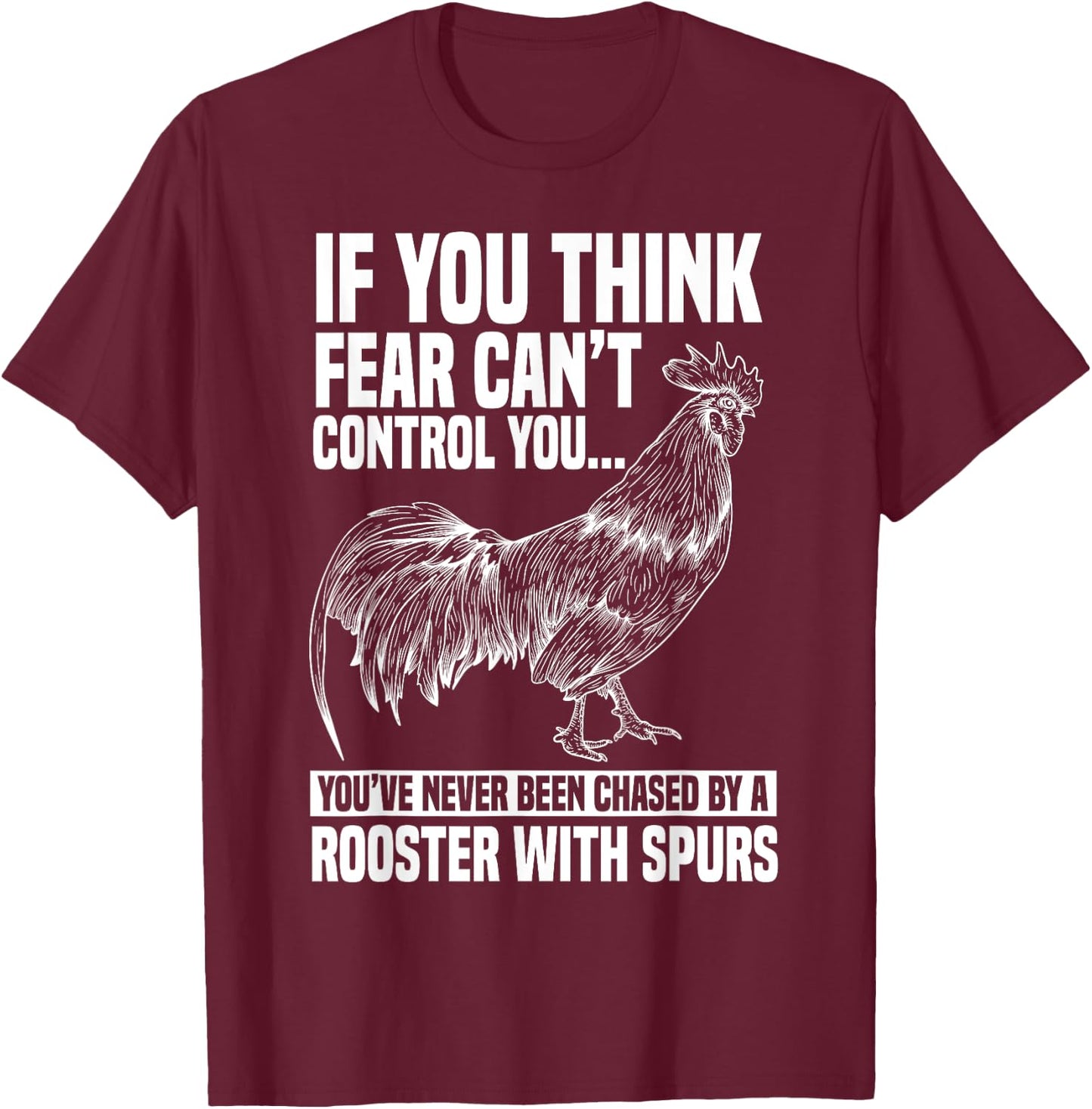 Funny Rooster Chicken Apparel Rooster Chicken Lover Animal - Black, Small, -Adults, Kids, Short Sleeve, Classic Fit, Cotton 65% Polyester 35% T-Shirt - T-Shirt | Maroon