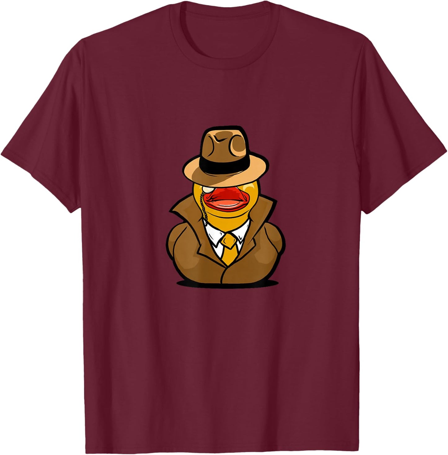 Funny Trenchcoat Duck T-Shirt - T-Shirt | Maroon
