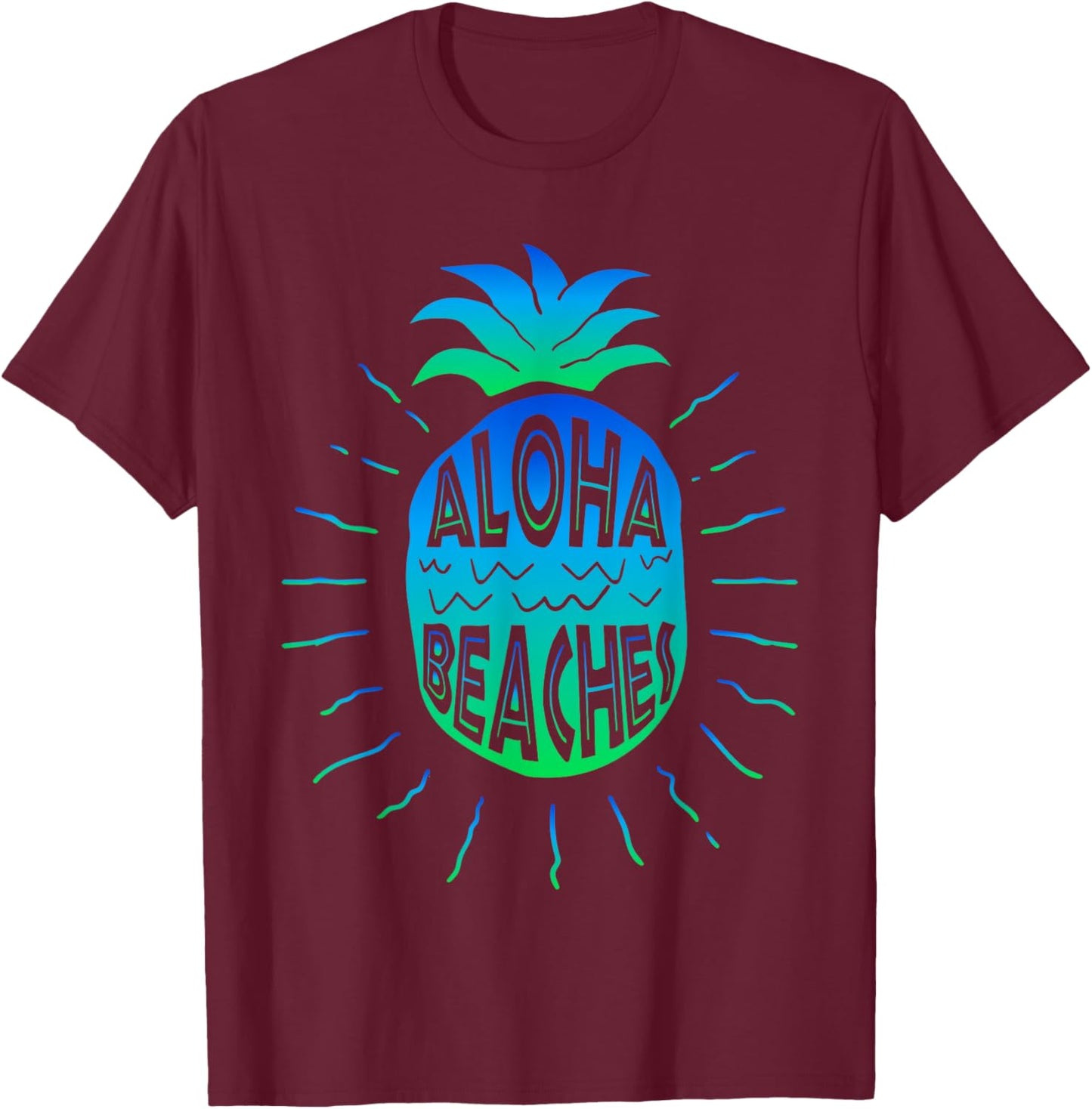 Aloha Beaches | Hawaii Beach Summer Vacation Men Women Gifts T-Shirt - T-Shirt | Maroon