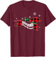 Dachshund through the Snow Doxie Dog Plaid Christmas Gift Women Kids T-Shirt - T-Shirt | Maroon