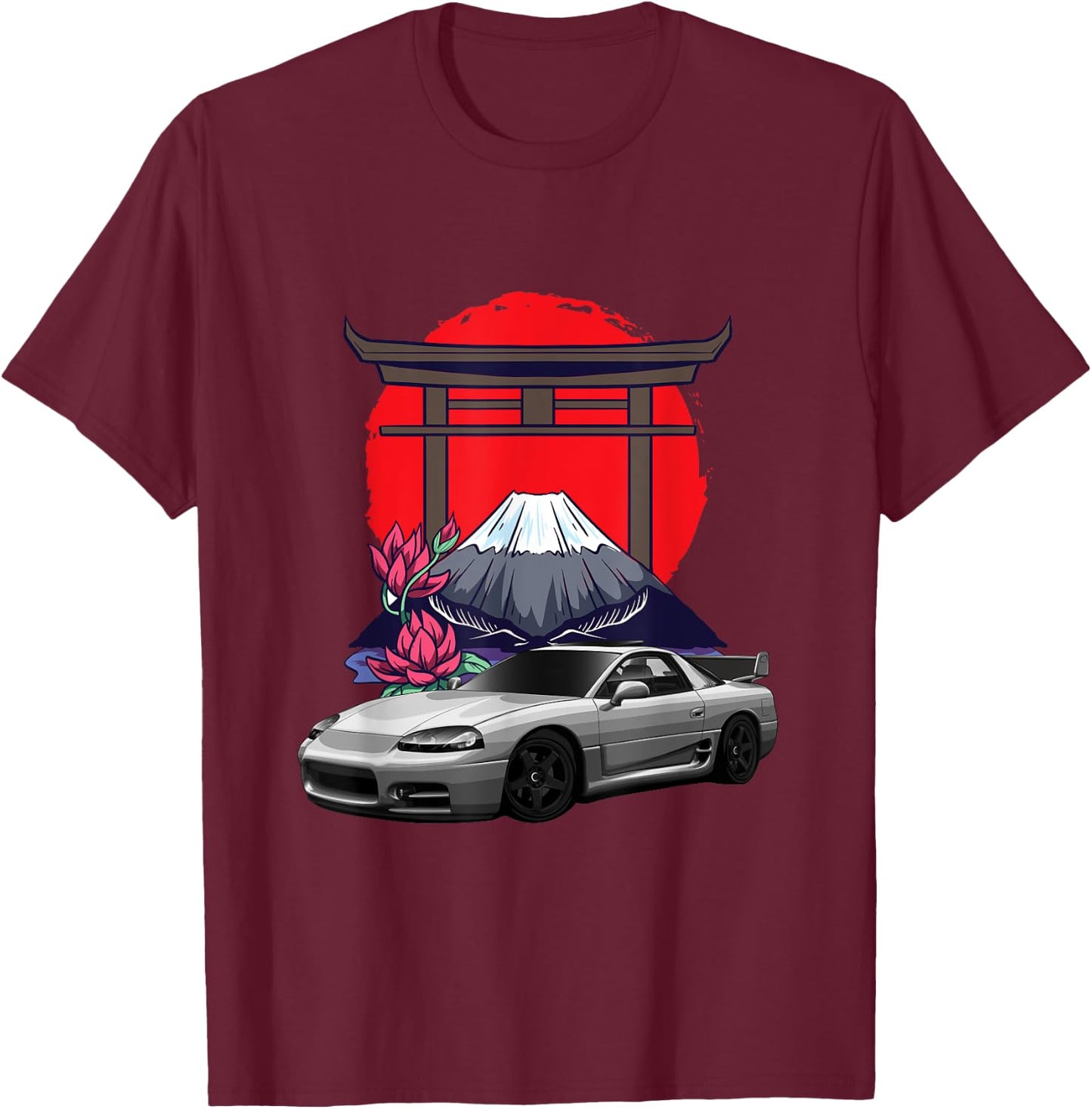 JDM 3000GT Car Tuning Japan Japan Shinto Drift T-Shirt - T-Shirt | Maroon