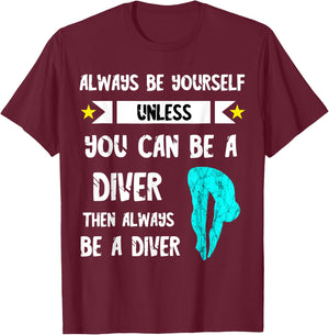 Diver Platform Springboard Diving Board Swimming Dive T-Shirt - T-Shirt | Maroon