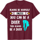 Diver Platform Springboard Diving Board Swimming Dive T-Shirt - T-Shirt | Maroon