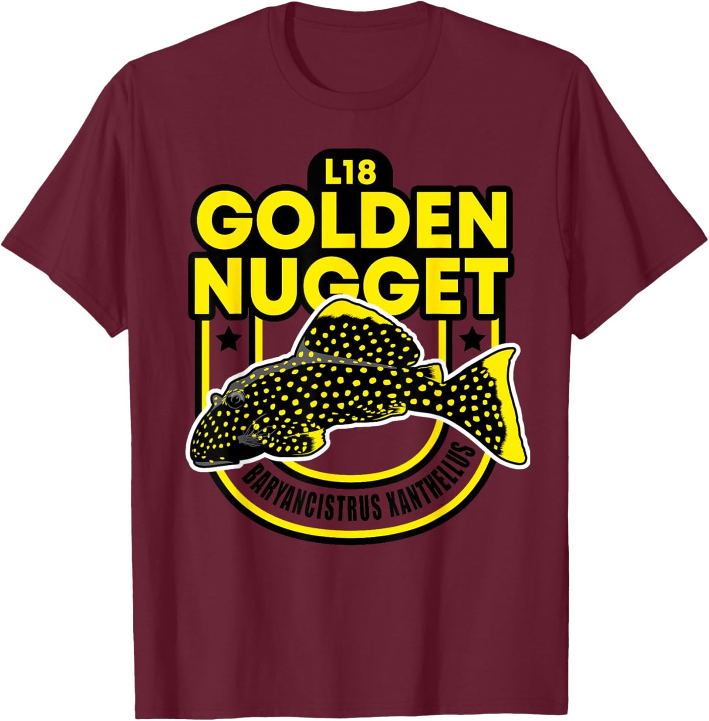 L18 Pleco Catfish Golden Nugget LDA60 L85 L177 Aquarium T-Shirt - T-Shirt | Maroon