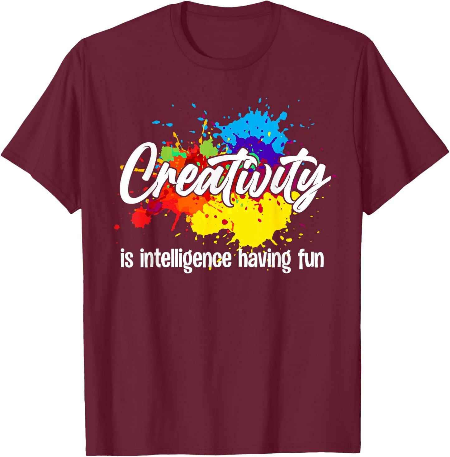 Cute Creativity Art Women Creative Drawing Teacher T-Shirt - T-Shirt | Maroon