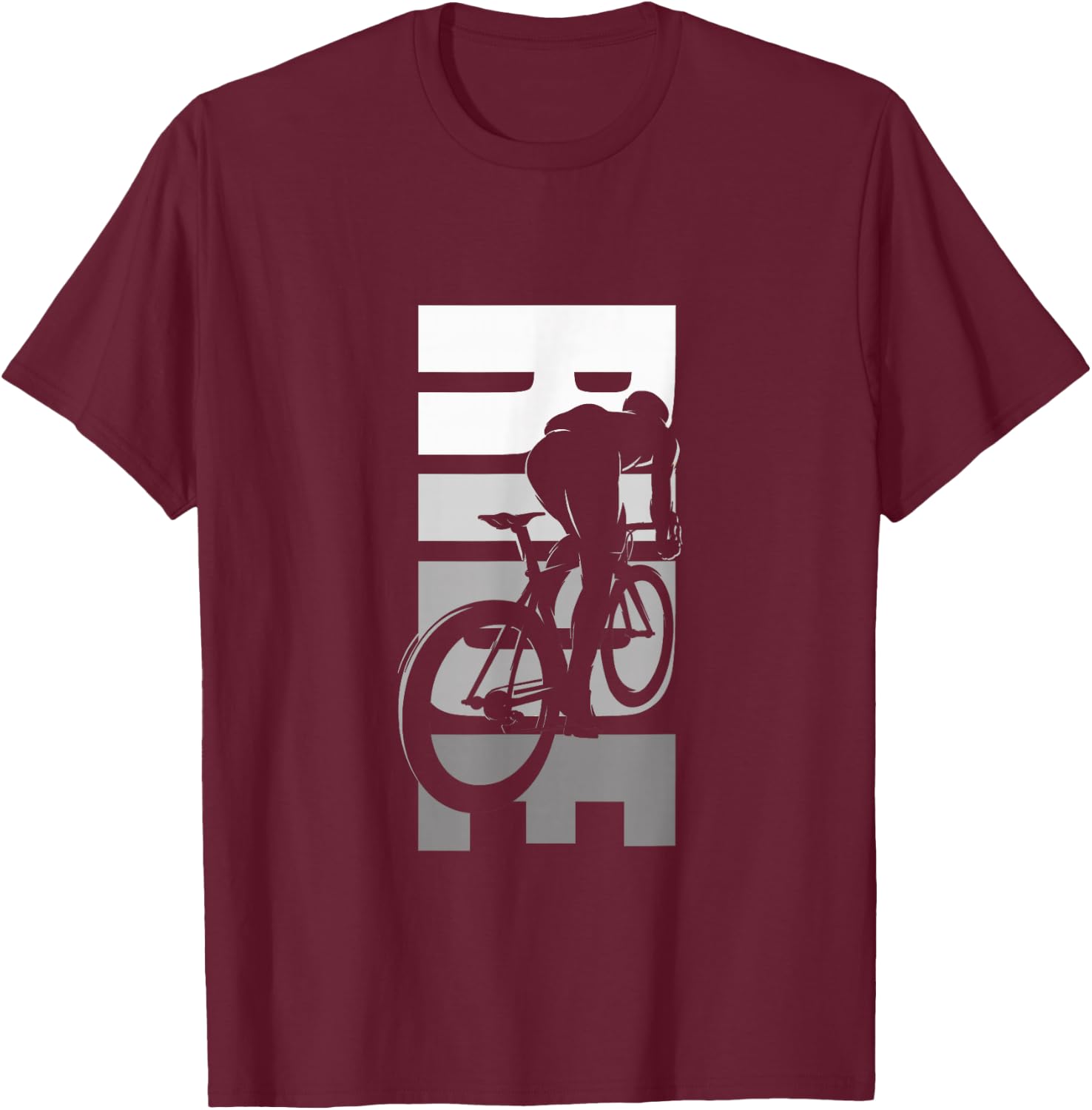Road Biking Bicycle Cycling T-Shirt - T-Shirt | Maroon