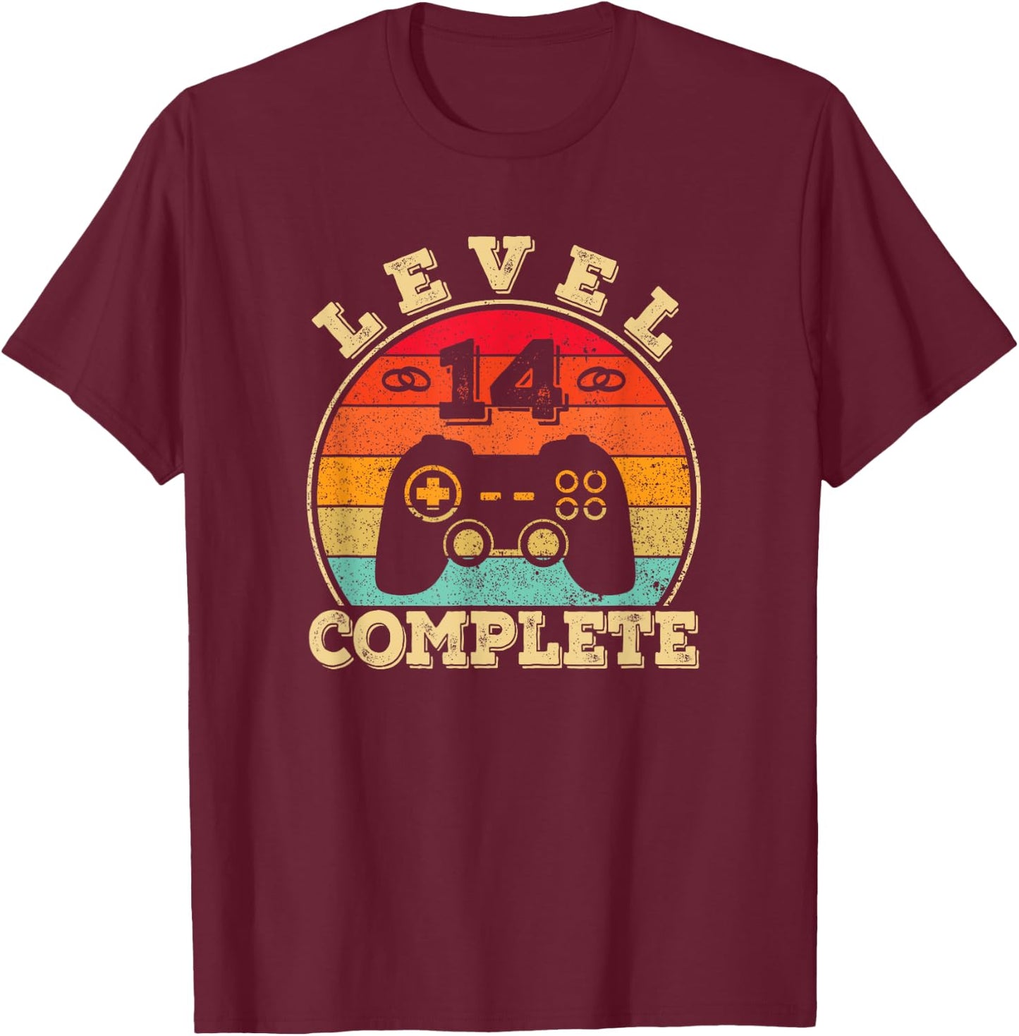 14th Wedding Anniversary | 14 Years Married Man | Level 14 T-Shirt - T-Shirt | Maroon