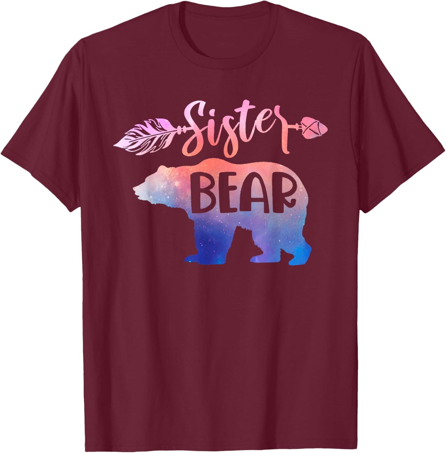 Funny Sister Bear Family Matching Kid Men Women Gifts T-Shirt - T-Shirt | Maroon