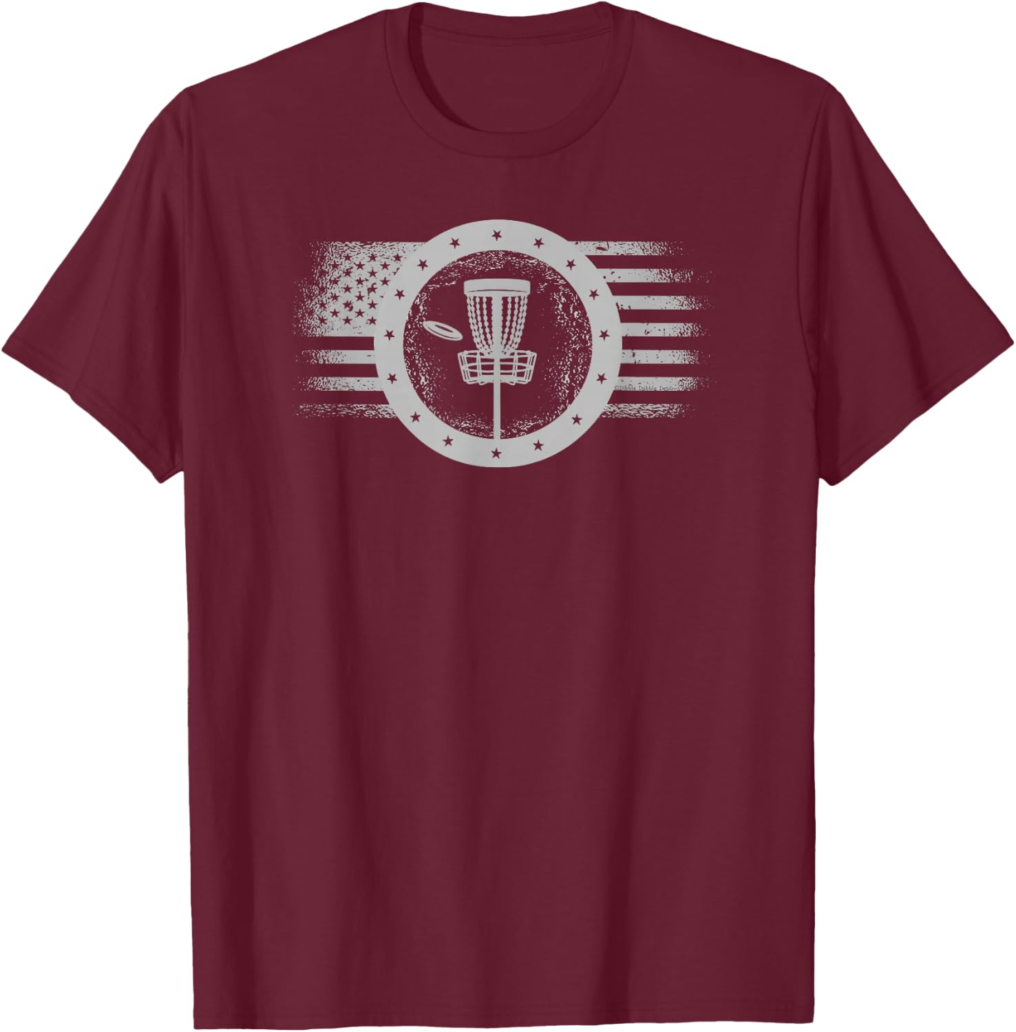Cool Disc Golf Sport USA Grunge Flag - Disc Golf T-Shirt - T-Shirt | Maroon
