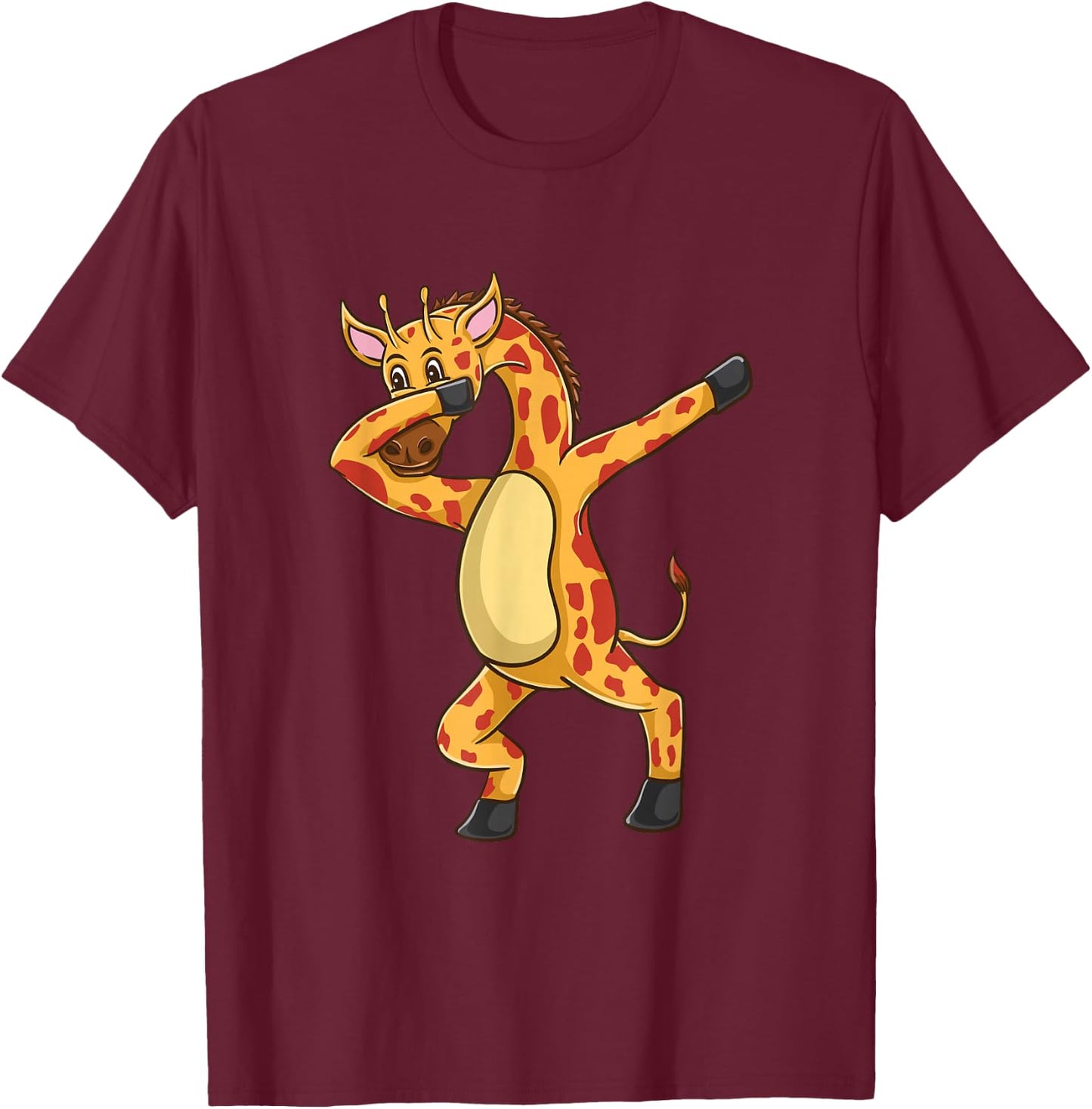 Dabbing Giraffe African Animal T-Shirt - T-Shirt | Maroon