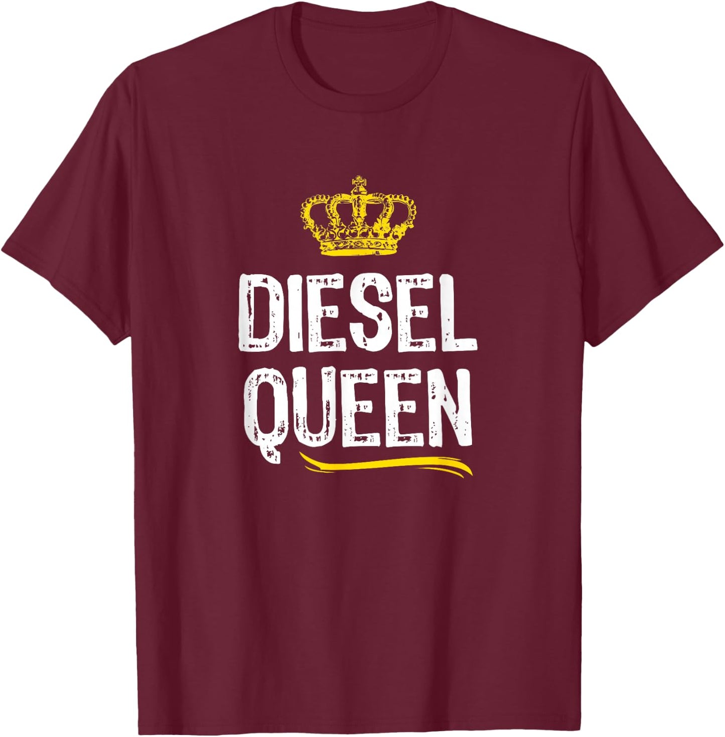 Diesel Queen Women Girls Trucker Truck Driver Funny Gift T-Shirt - T-Shirt | Maroon