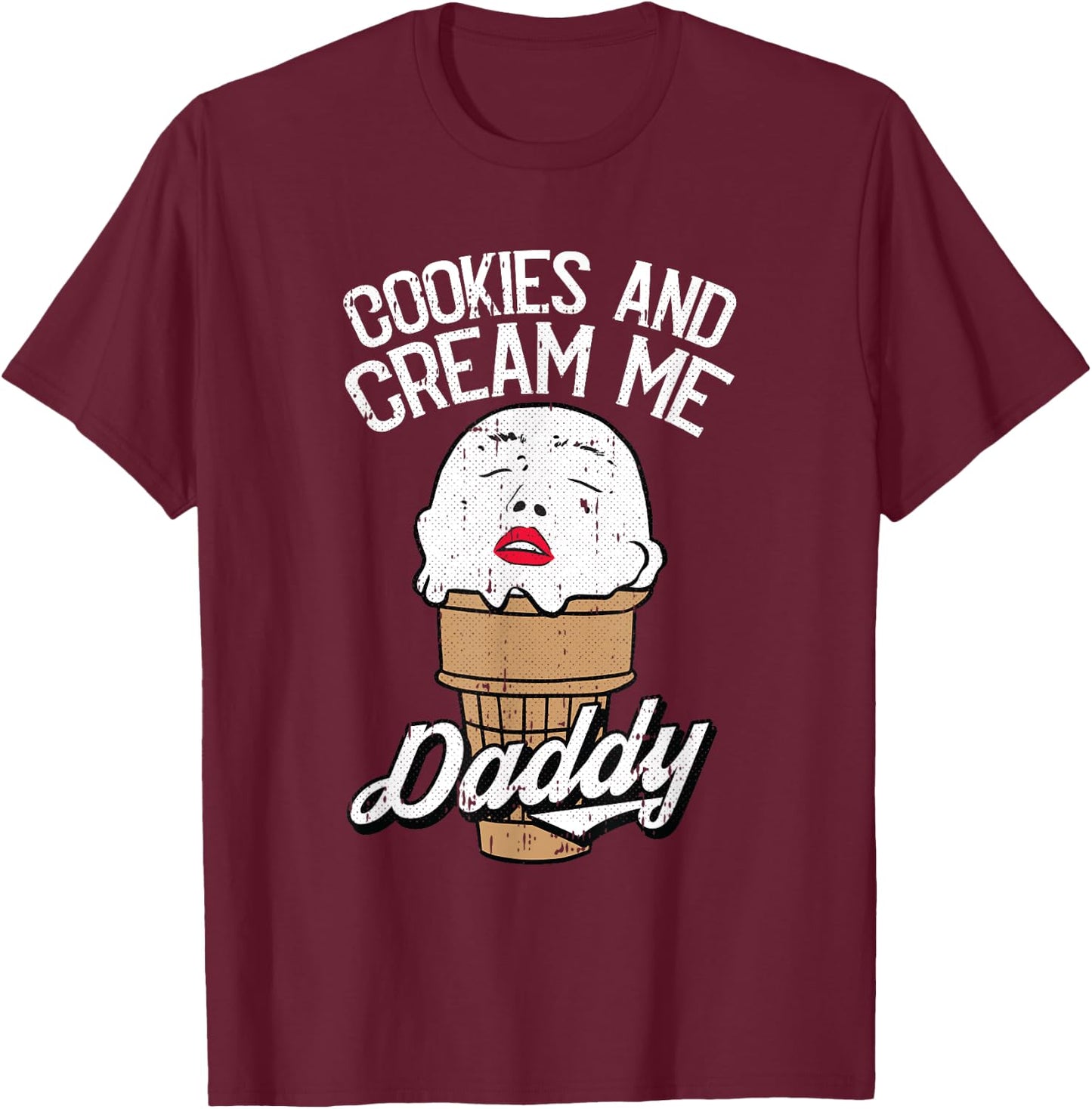 Cookies And Cream Me Daddy Lazy Halloween Costume Humor T-Shirt - T-Shirt | Maroon