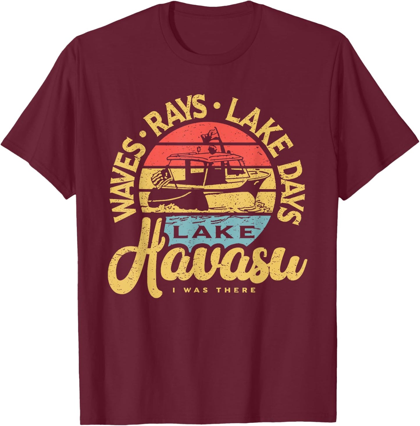 Lake Havasu Arizona Boat Sandbar Party Summer Vacation Men Women T-Shirt - T-Shirt | Maroon