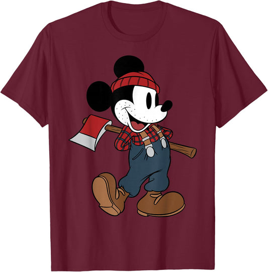 Disney Mickey Mouse Lumberjack Outfit T-Shirt - T-Shirt | Maroon