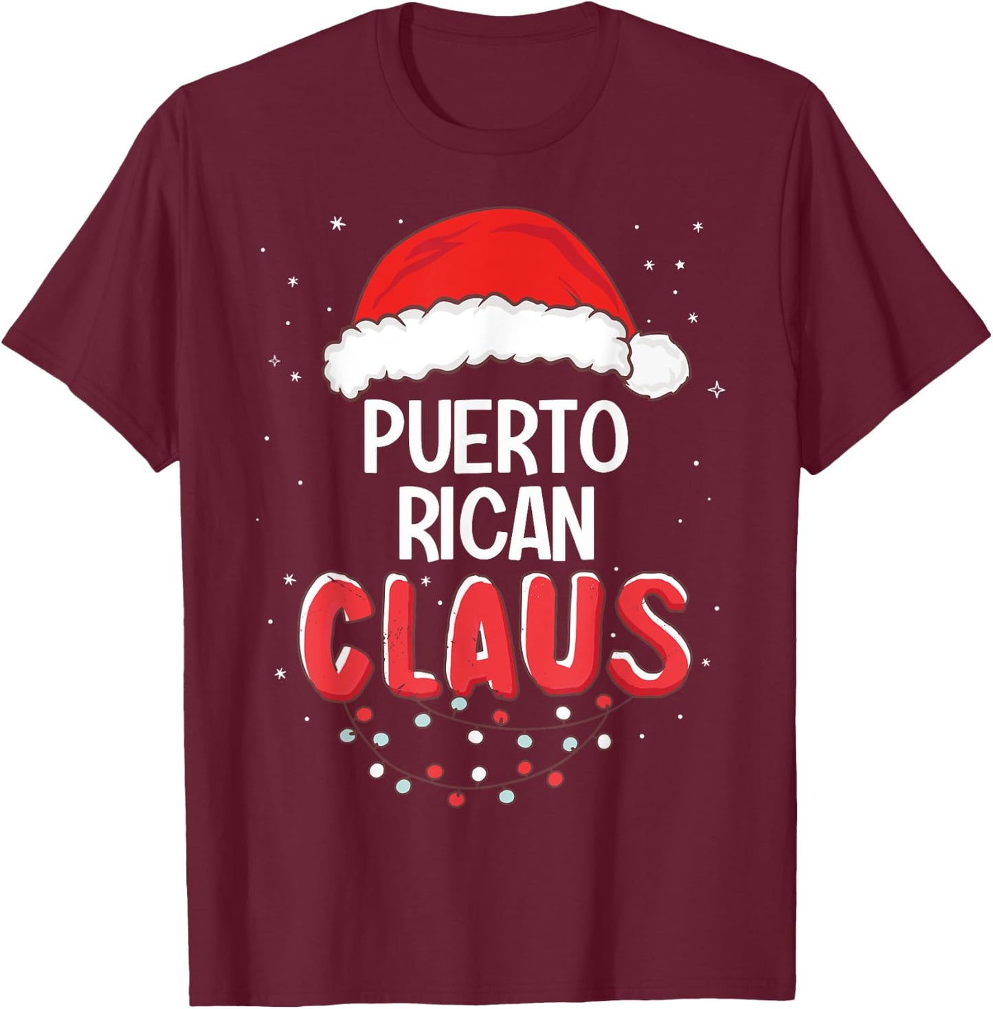 Puerto Rican Santa Claus Christmas Matching Costume T-Shirt - T-Shirt | Maroon