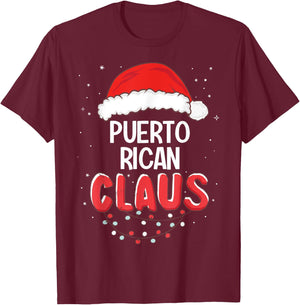 Puerto Rican Santa Claus Christmas Matching Costume T-Shirt - T-Shirt | Maroon
