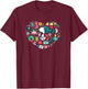 Peanuts - Snoopy Holiday Icons Heart T-Shirt - T-Shirt | Maroon