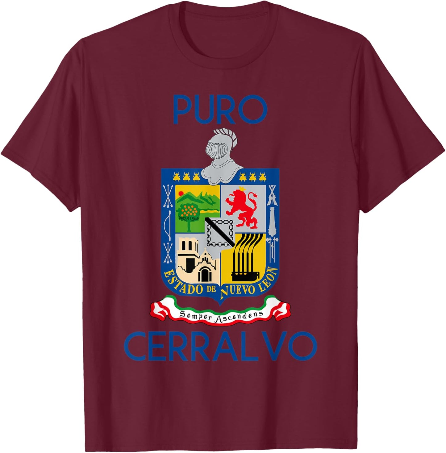 Cerralvo Nuevo Leon Estado De Mexico Escudo Eagle Aguila T-Shirt - T-Shirt | Maroon