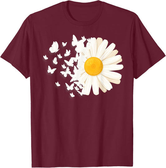Marguerites Daisy Summer Daisies Flower Garden Gardeners T-Shirt - T-Shirt | Maroon