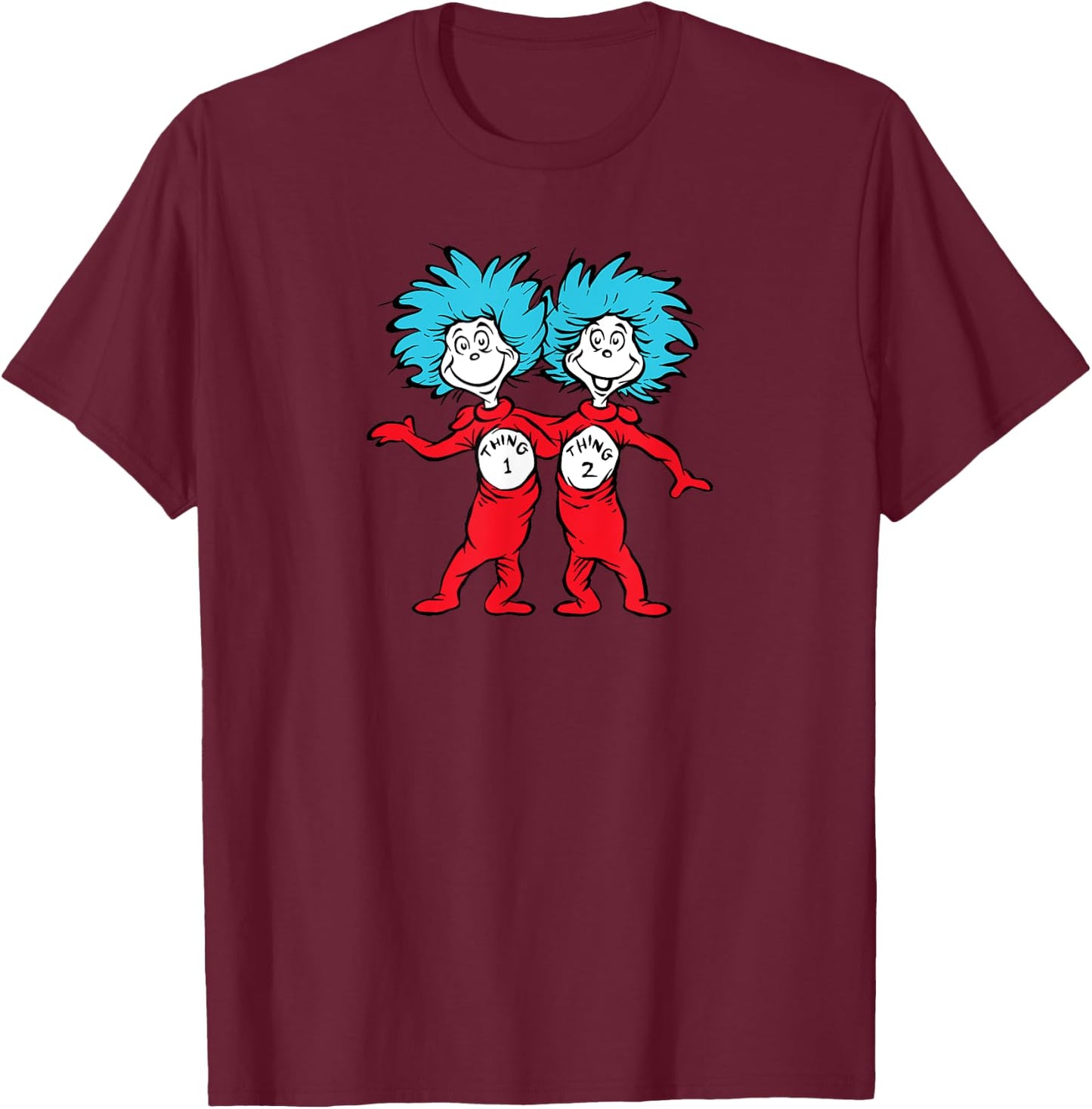 Dr. Seuss Thing 1 Thing 2 Buddies T-Shirt - T-Shirt | Maroon