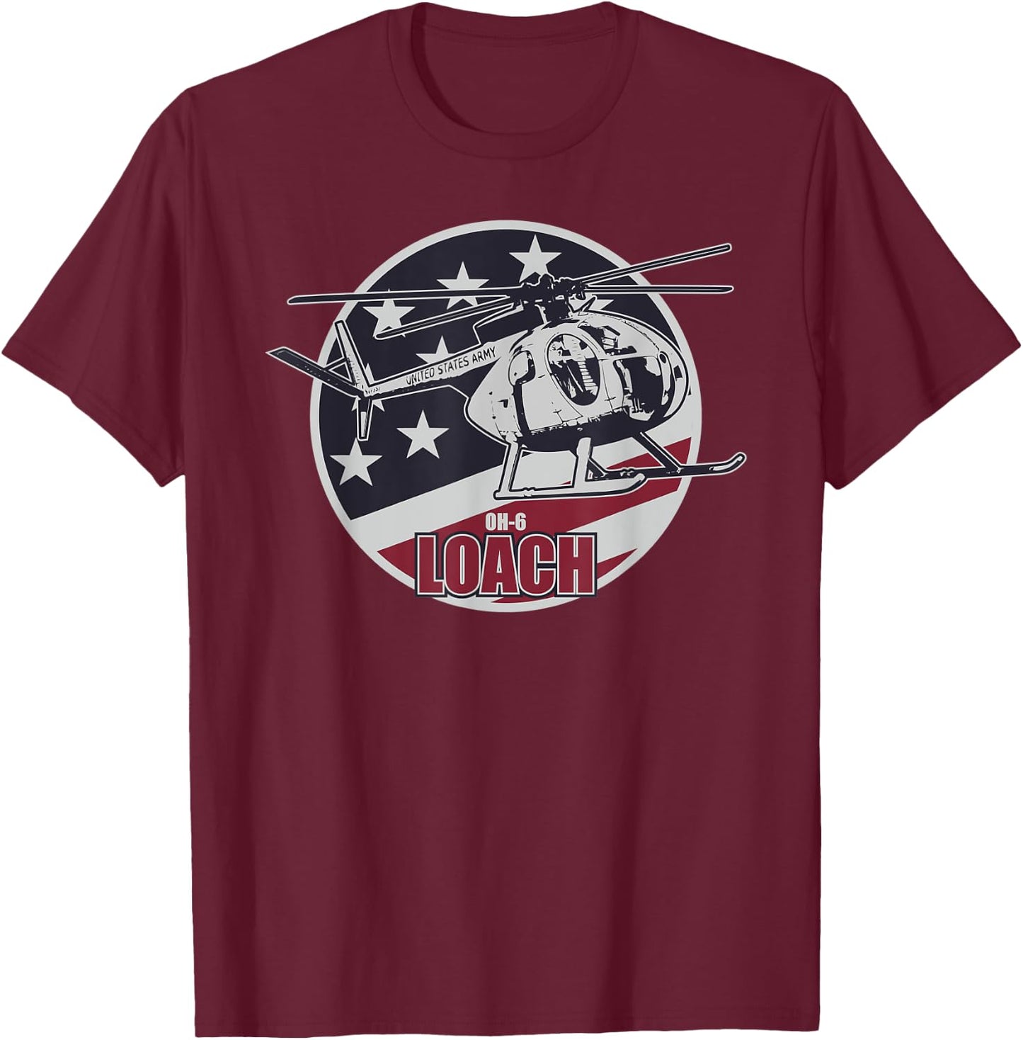 OH-6 Loach T-Shirt - T-Shirt | Maroon