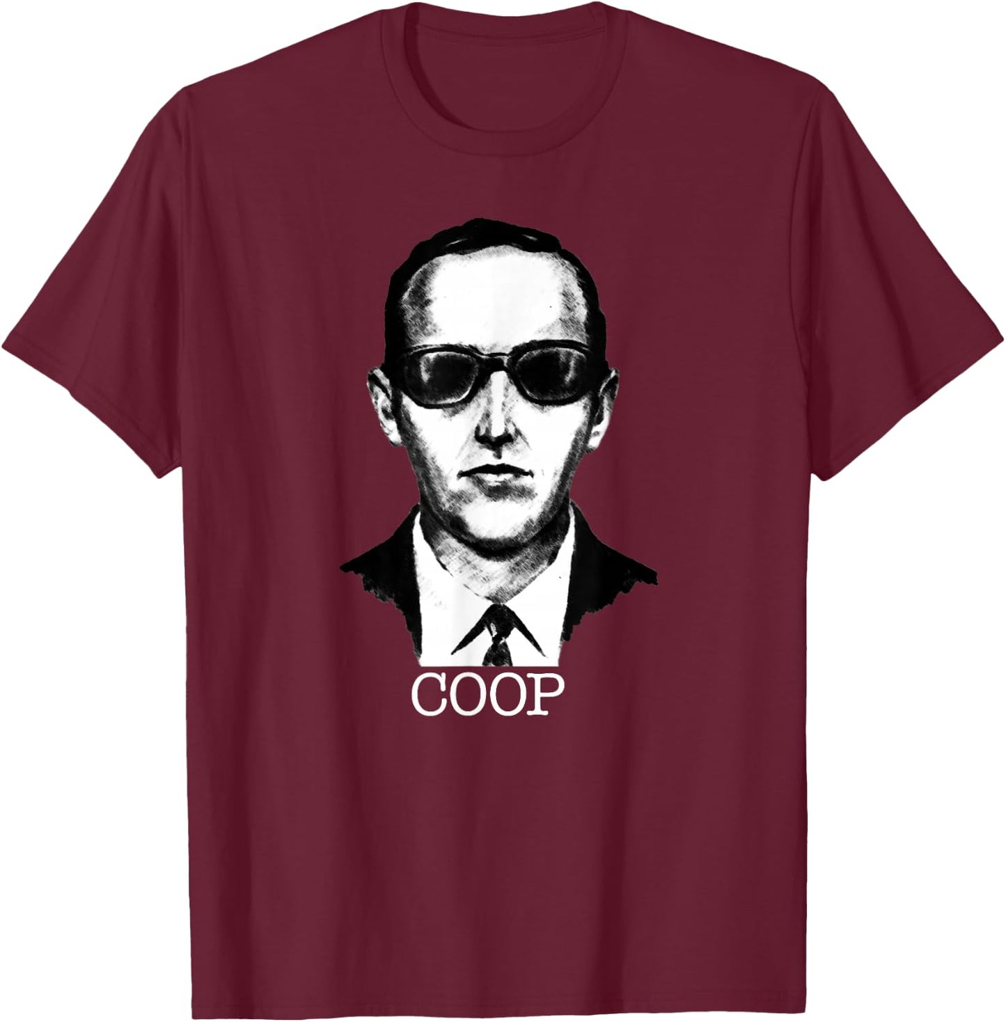 D. B. Cooper, Cool Design, The Coop, Artists Impression T-Shirt - T-Shirt | Maroon