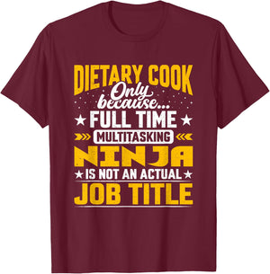 Funny Dietary Chef - Dietary Cook Job Title T-Shirt - T-Shirt | Maroon