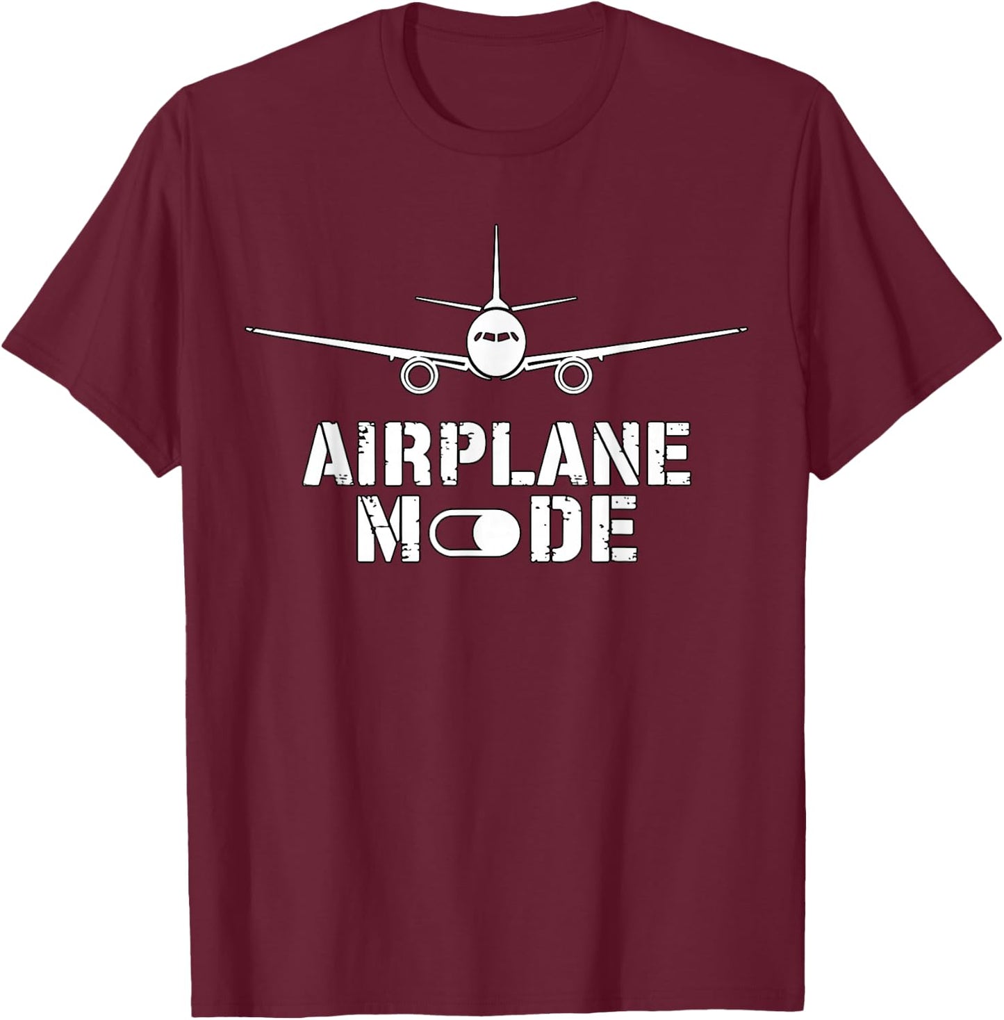 Airplane Mode Pilot Aircraft T-Shirt - T-Shirt | Maroon