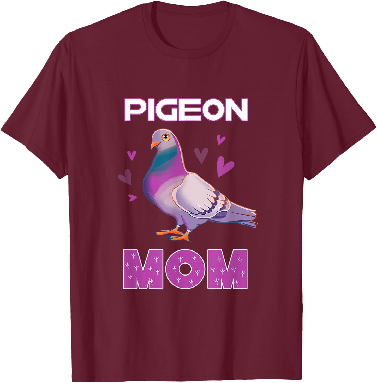 Pigeon Mom Cute Pigeon Illustration Pigeon Owner T-Shirt - T-Shirt | Maroon