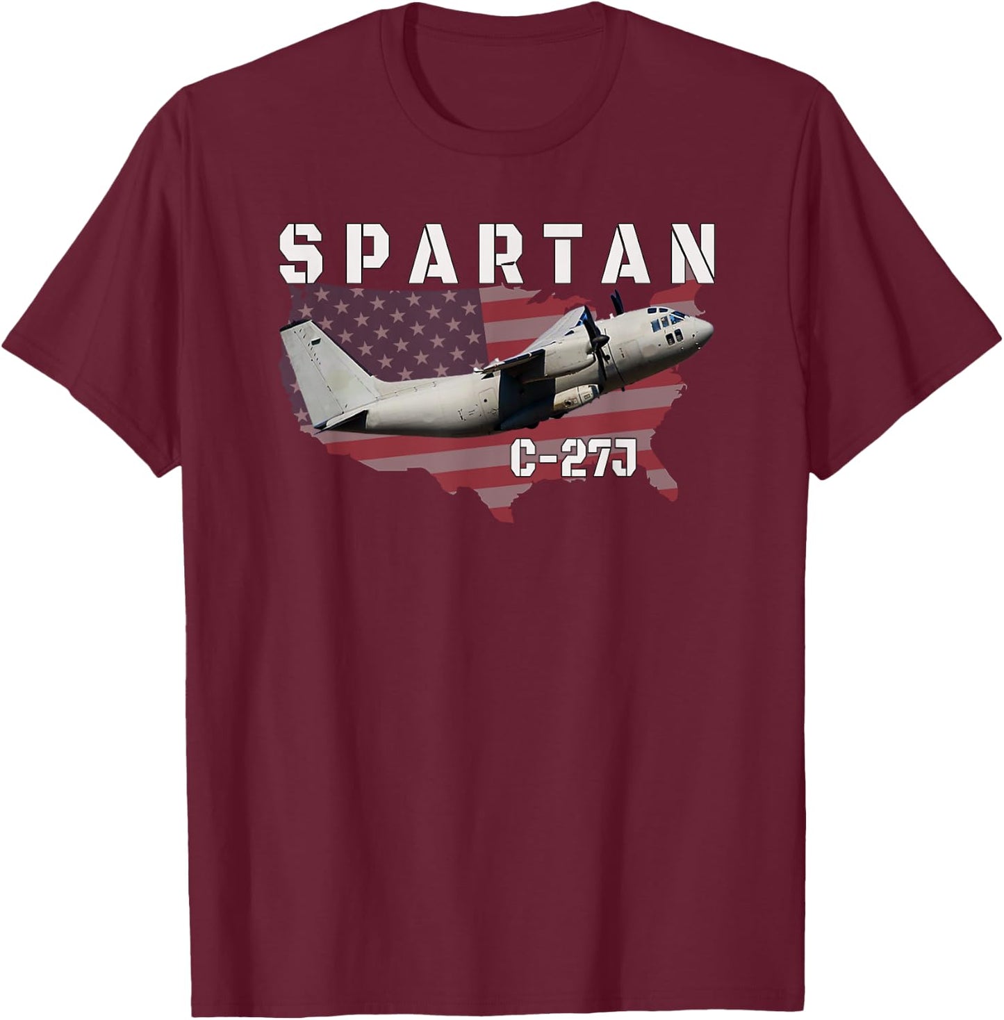 C-27J Spartan Military Transport Aircraft Aviation Pilot T-Shirt - T-Shirt | Maroon