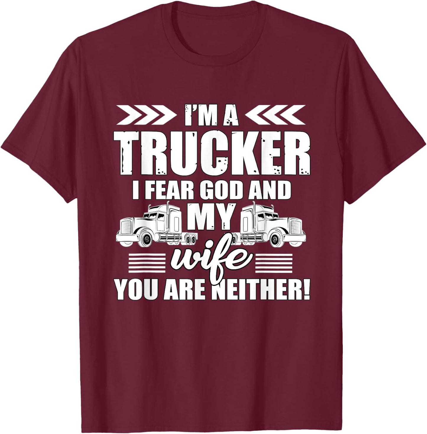 Truck Driver Gift Husbands Semi Big Rig Trucking Trailer T-Shirt - T-Shirt | Maroon