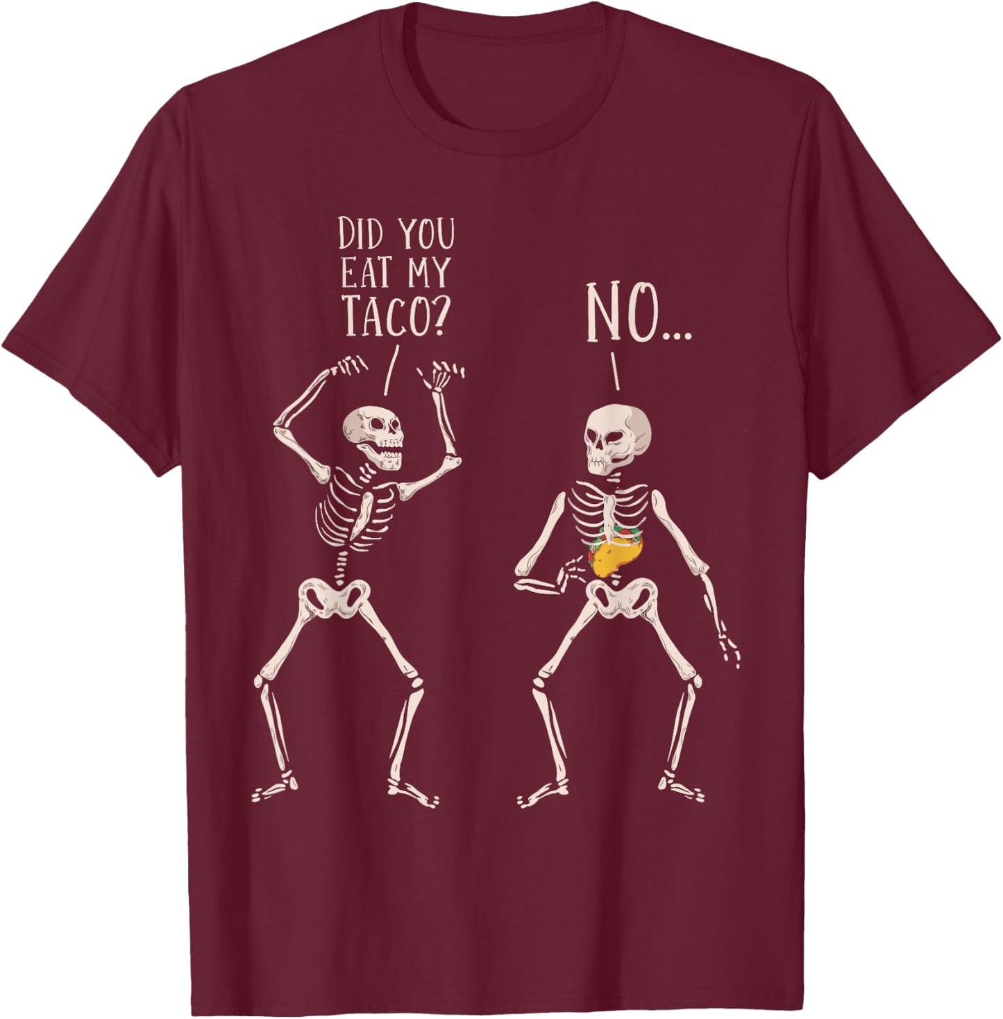 Funny Taco Costume Halloween T-Shirt - T-Shirt | Maroon