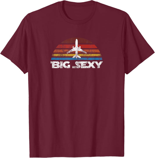KC-10 Big Sexy Vintage Sunset Air Refueling Tanker Airplane T-Shirt - T-Shirt | Maroon