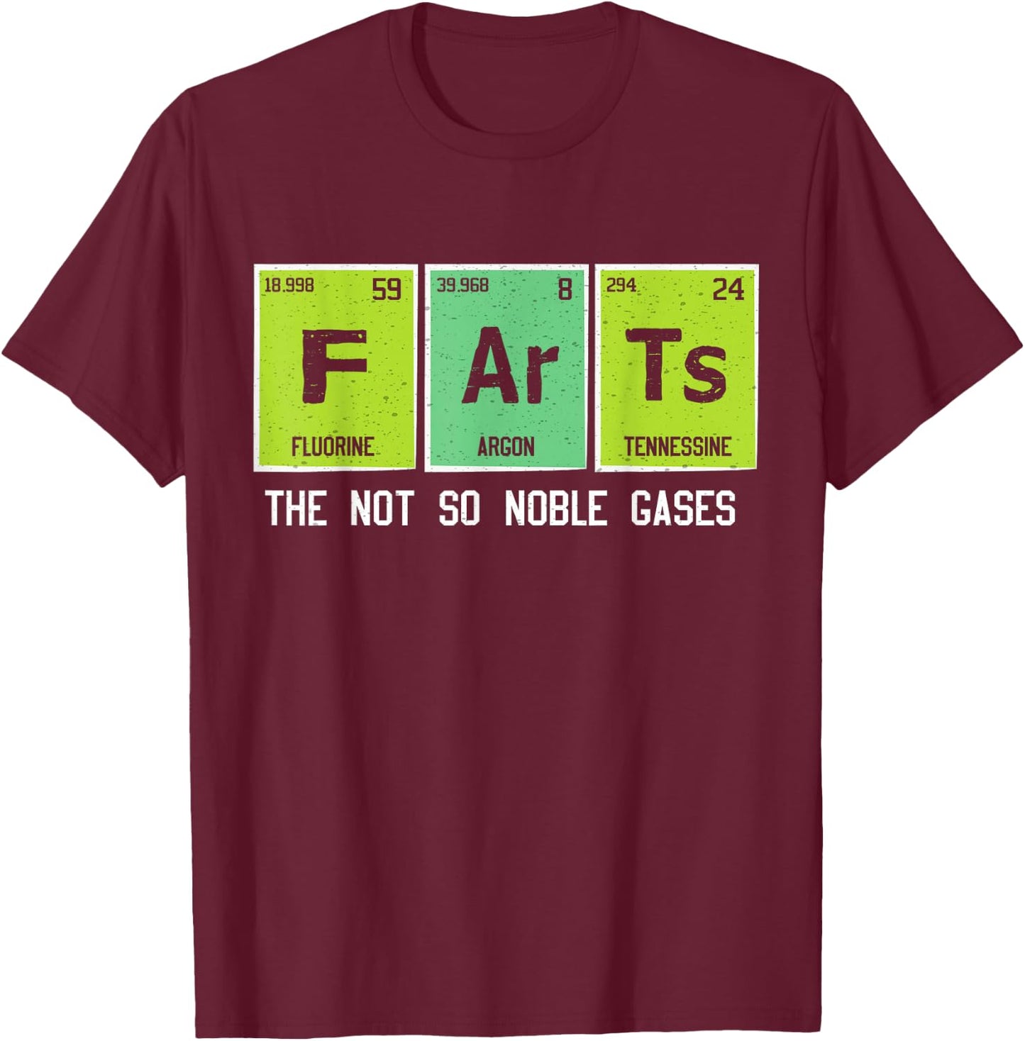 Nerd Geek Fart Science Periodic Pun Table Elements T-Shirt - T-Shirt | Maroon