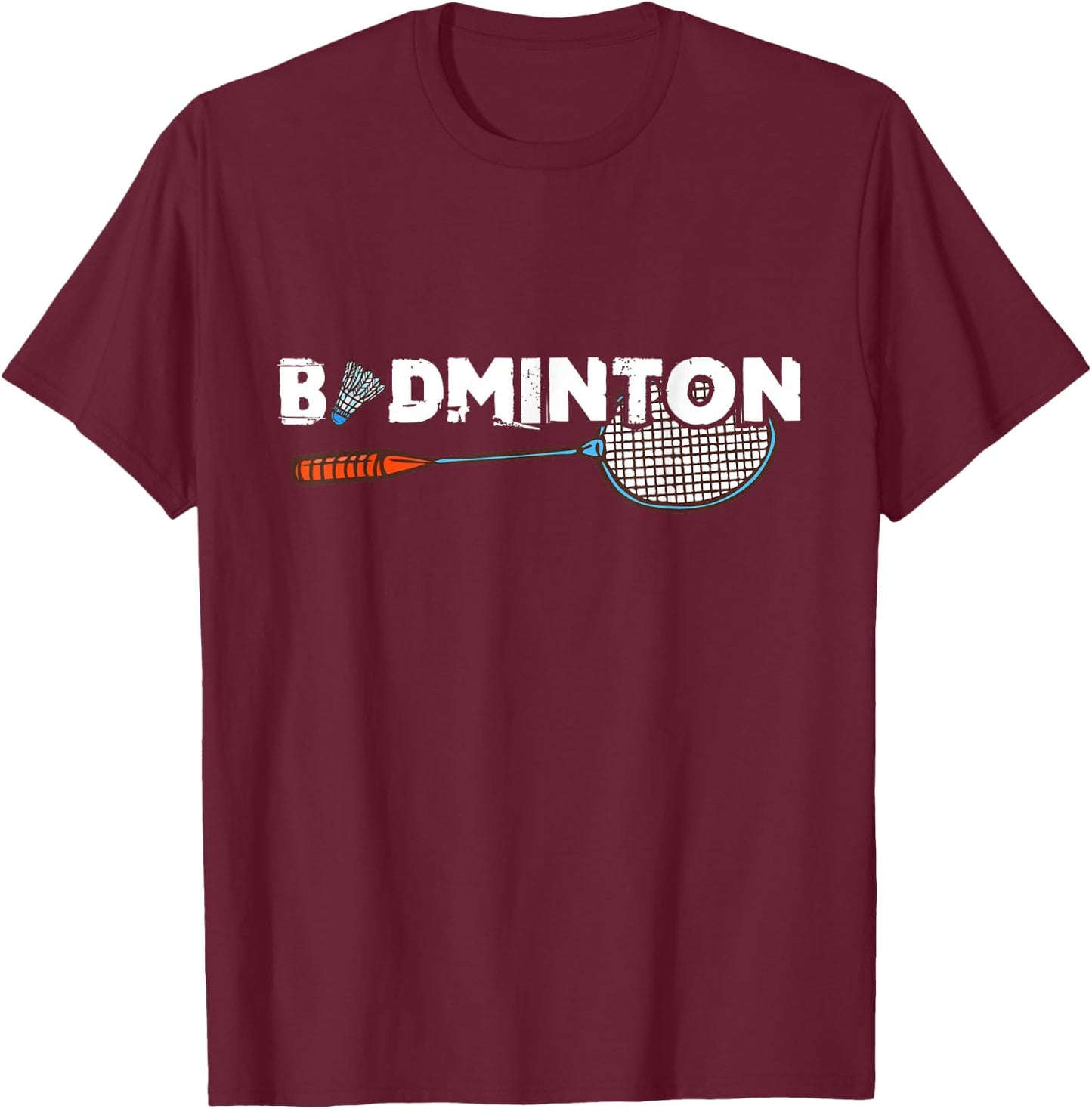 Badminton Gifts with Cute Badminton Racket & Shuttlecock T-Shirt - T-Shirt | Maroon