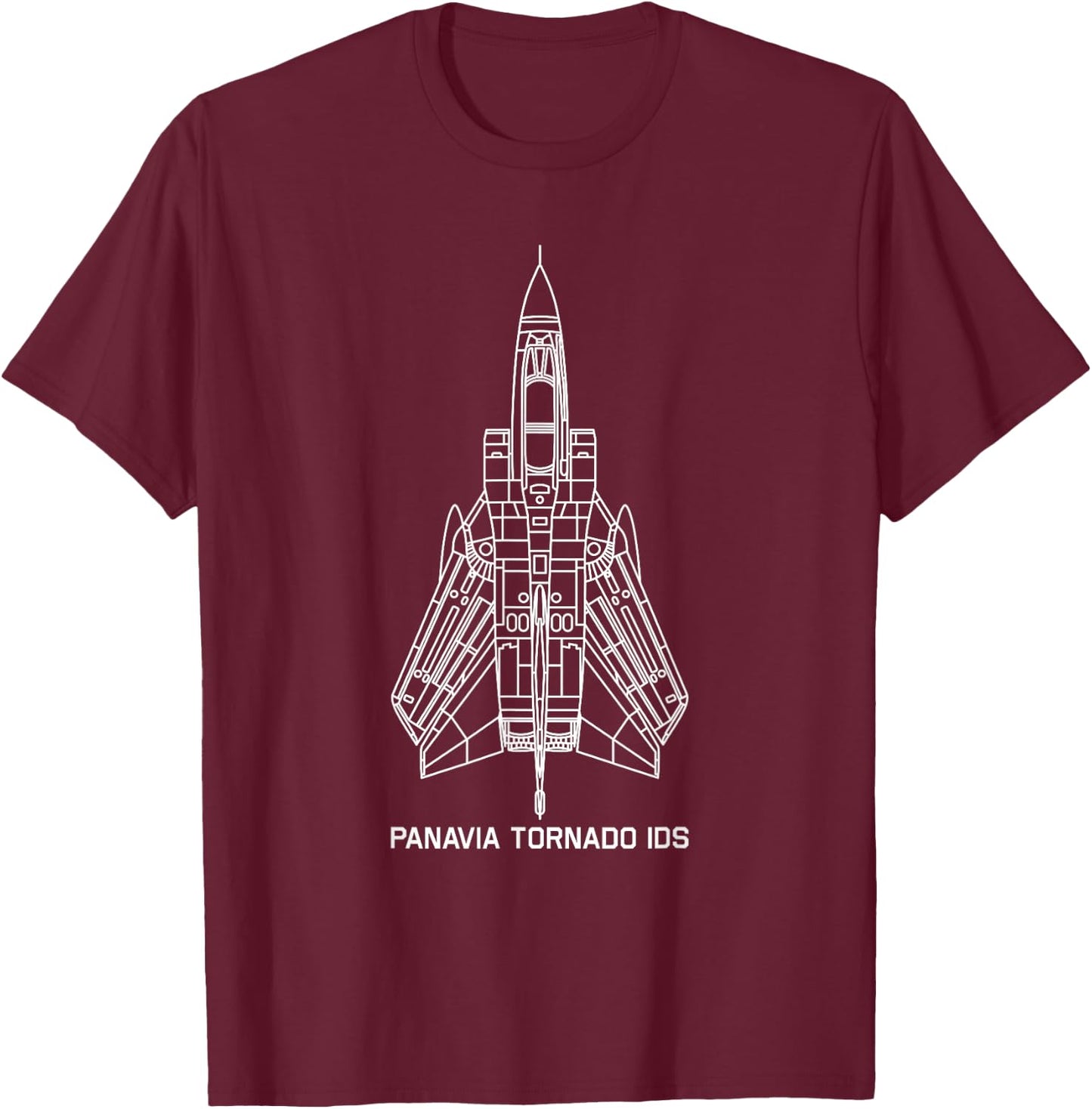 Panavia Tornado Classic Fighter Jet Plane Blueprint T-Shirt - T-Shirt | Maroon