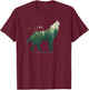 Vintage National Park Wolf Preserve & Protect Nature T-Shirt - T-Shirt | Maroon