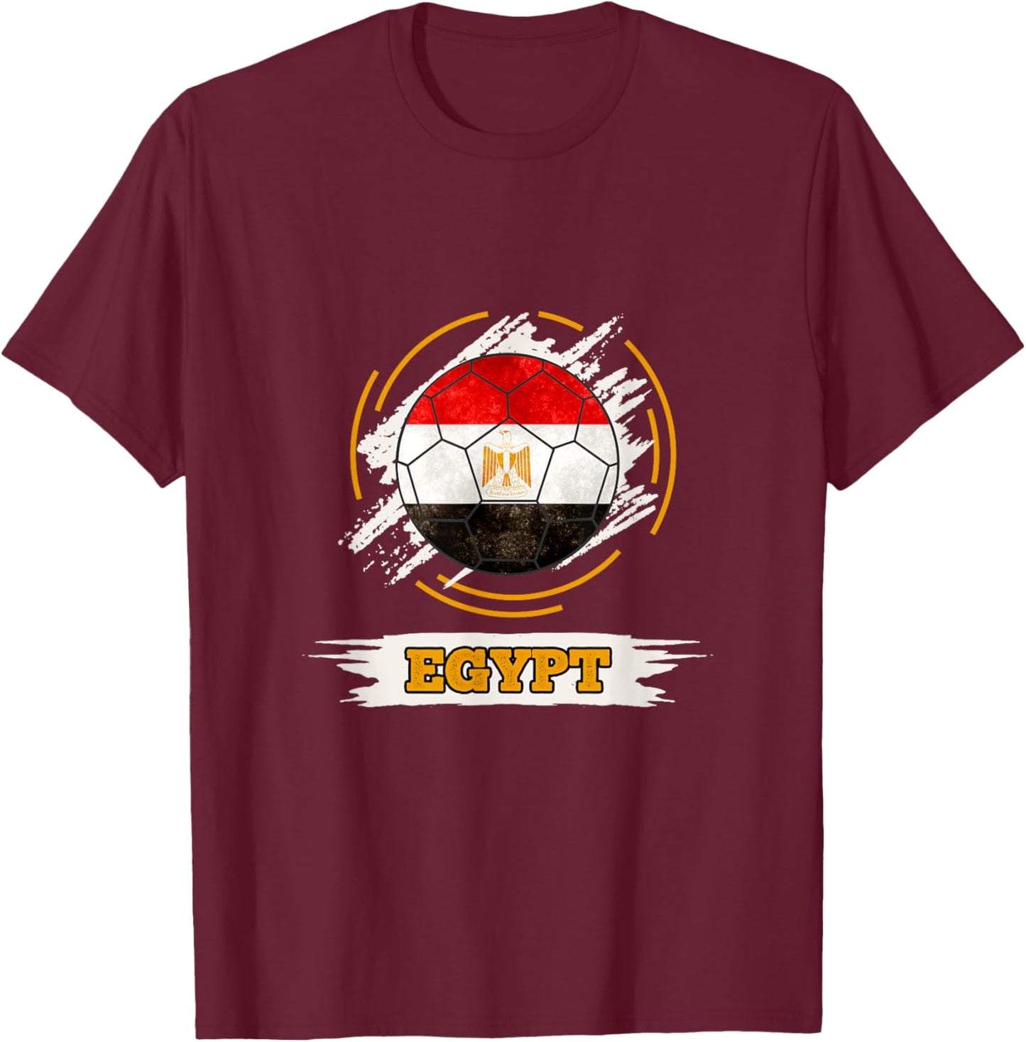 Soccer Country Flag Egypt (D003-0009) T-Shirt - T-Shirt | Maroon