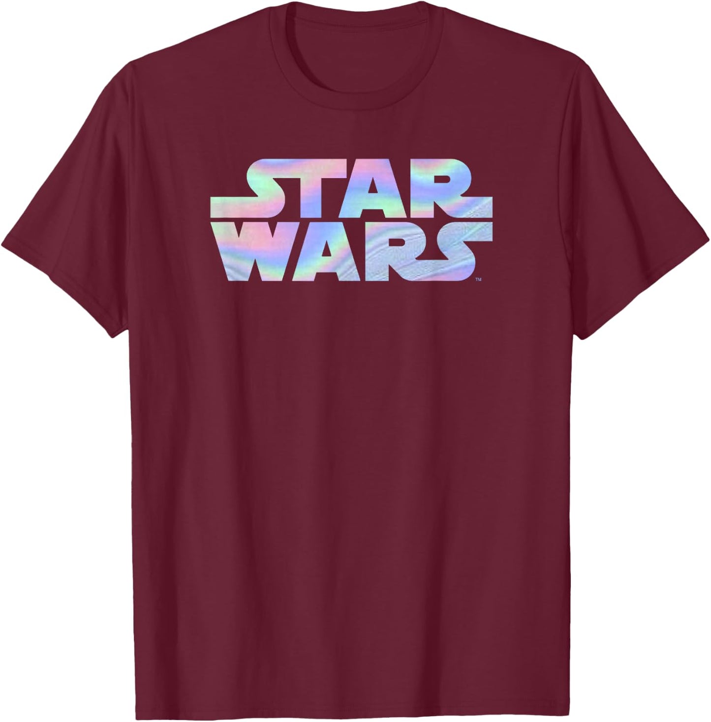 Star Wars Holographic Text Logo T-Shirt - T-Shirt | Maroon